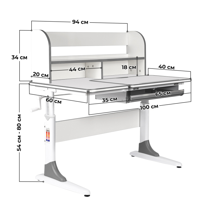 Характеристики Растущая парта Anatomica Study-100 Lux Характеристики Растущая парта Anatomica Study-100 Lux